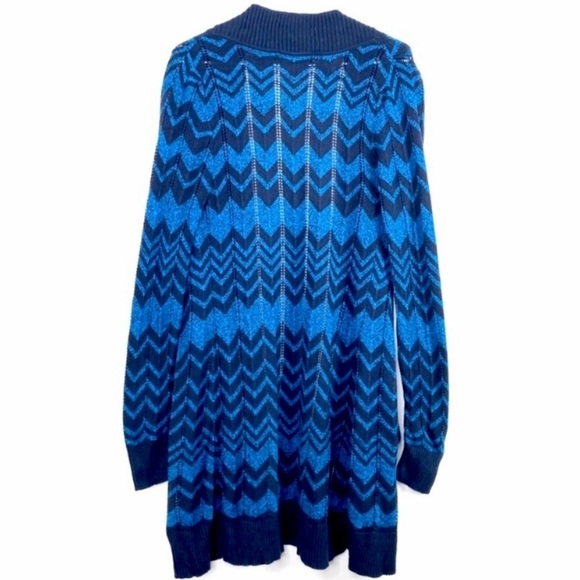 MISSONI by Target Zigzag Open Front long Cardigan in Blue - Picture 4 of 5